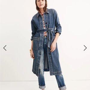 Madewell Blue Denim Long Jacket